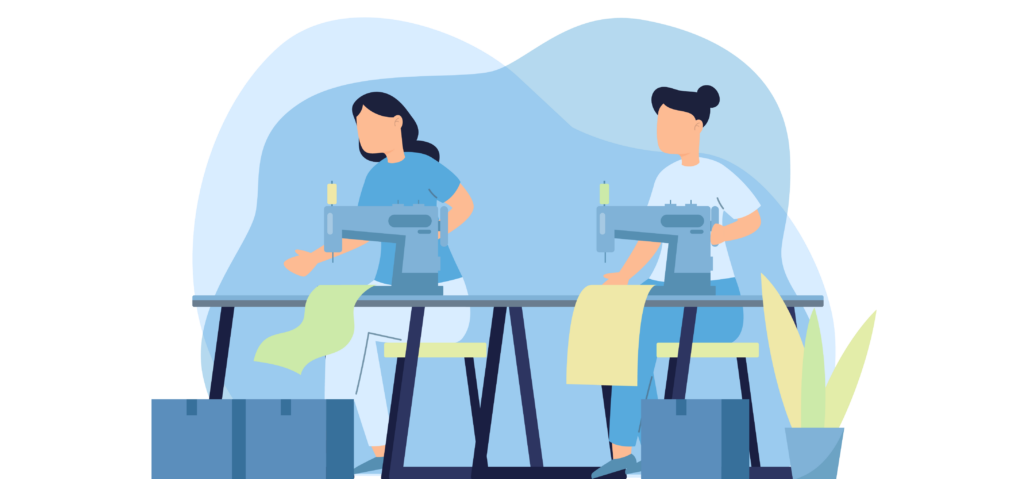 Clipart over klubtøj der sendes i produktion