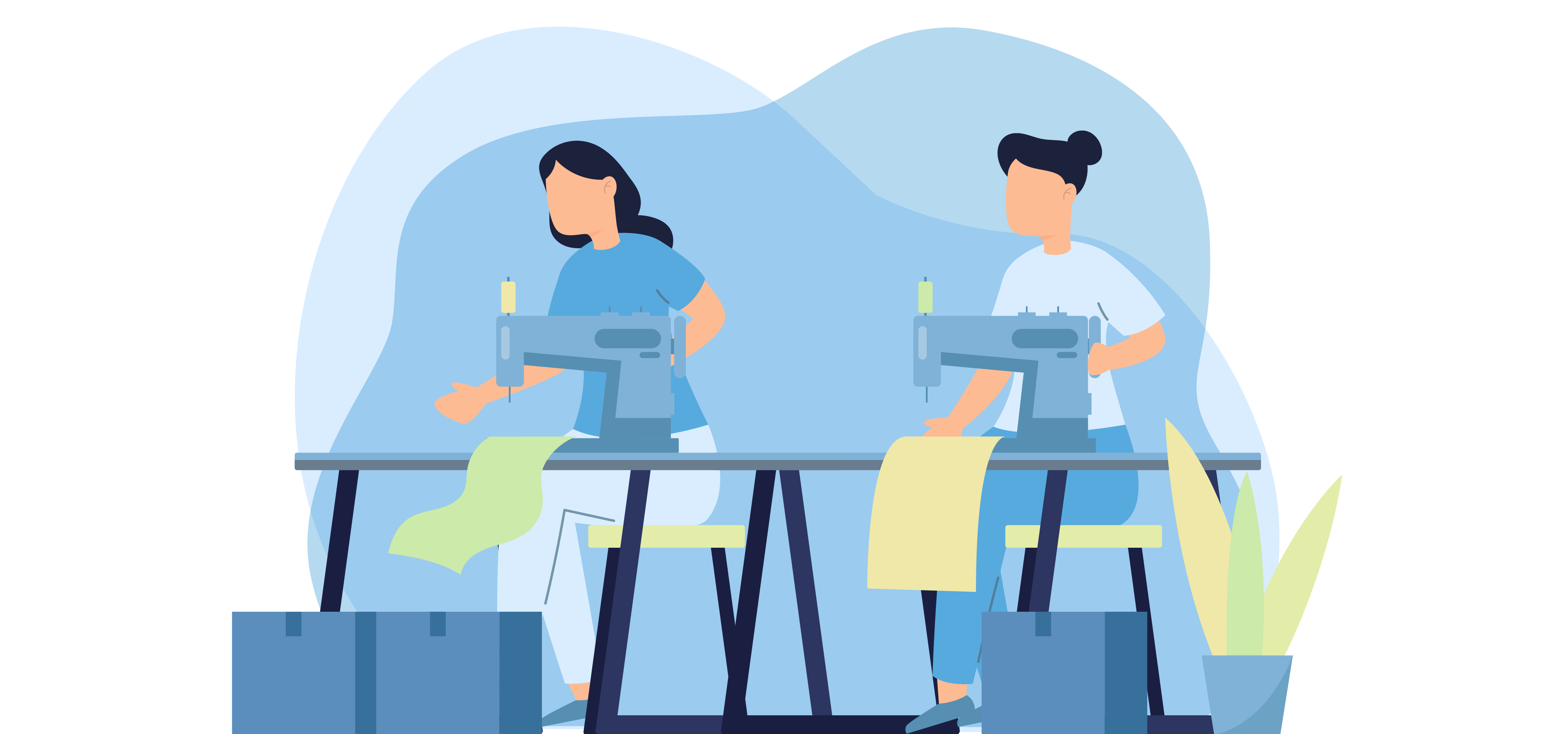 Clipart over klubtøj der sendes i produktion