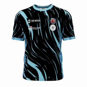 T-shirt – Sort & lysblå